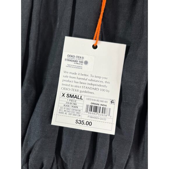 Knox Rose Dress Women XS Black Boho Cottagecore Embroidered Balloon Sleeve NWT - Picture 6 of 13